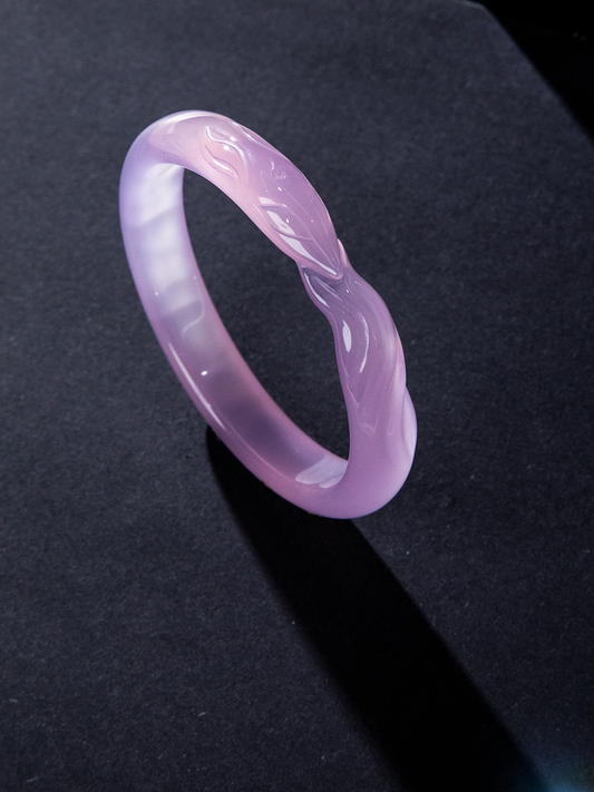 Purple Fox-shaped chalcedony bracelet